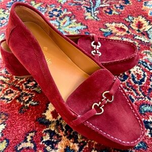 Kate Spade Burgundy Suede Loafers